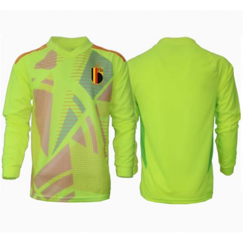 Stroje piłkarskie Belgia Bramkarskie Koszulka Wyjazdowej ME 2024 Długi Rękaw